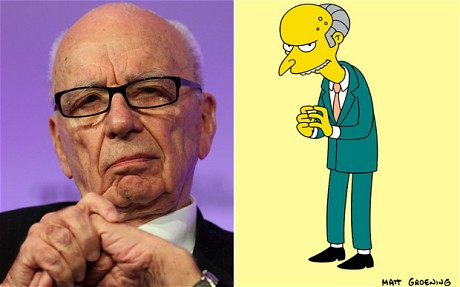 The Simpsons poke fun at Rupert Murdoch takeover bid 